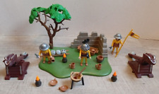 Lot Playmobil 3653 moyen age campement médiéval 3 chevaliers 2 catapultes