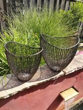 Vase décoratif en métal décoration de jardin panier à plantes cache-pot rouil...