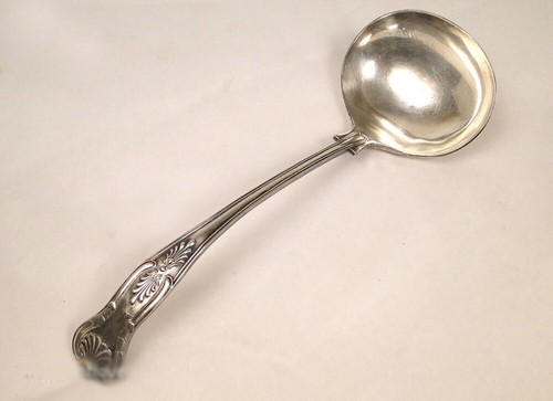 Silver metal ladle english - silver,