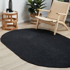 Tapis ovale 100 jute noir - 100%,