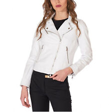 Blouson blanc femme motard