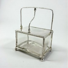 Boîte à Biscuits  Métal Argenté & Cristal - Carl Deffner Esslingen - Art Nouveau