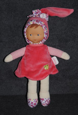 ?Doudou Poupée Chiffon COROLLE 2018 Lutin Miss Rose Robe Fleurs Doll Peluche