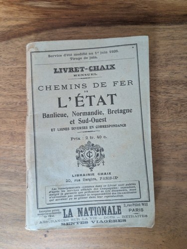 Indicateur 1926 livret chaix - 1926,