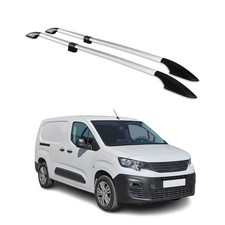 Barres de toit longitudinales pour Peugeot Partner 2018-2025 L2 Long Alu Gris
