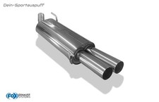 FOX Inox Échappement Sport VW Golf 3 Gti Et VR6 2x76mm Rond Réseau Juste