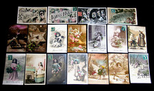 NOEL 1900 ENFANT LUGE NEIGE HOTTE CADEAU FRATRIE LOT 18 CPA FILLETTE GARCON A10