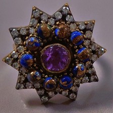 Bague argent Améthyste lapis
