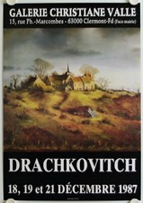 Affiche DRACHKOVITCH 1987 Exposition Galerie Chistiane Vallé 