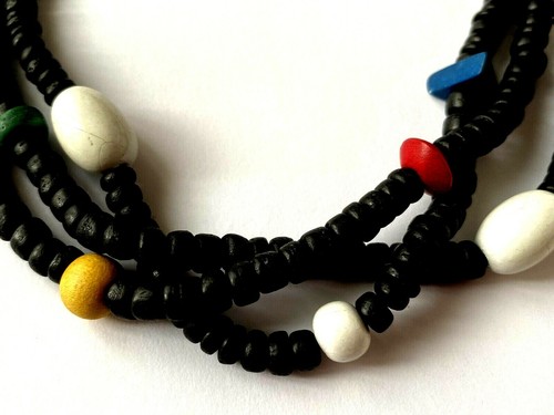 Collier vintage noir perle - vintage, en