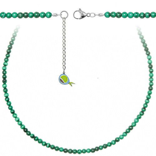Collier malachite perles - collier,
