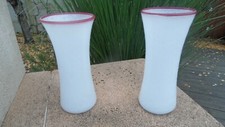 2 superbe vases en verre blanc
