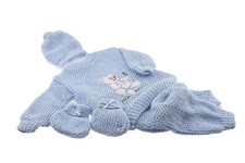 Blue Crochet New born Baby set