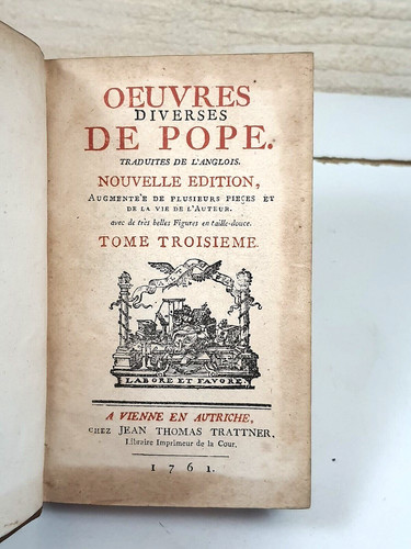 Oeuvres diverses pope - oeuvres,