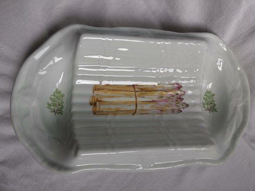 Vintage plat asperges - plat, à