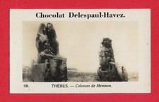 French Chocolate Photo card : Egypt n. 68 The Colossi of Memnon (1930s)