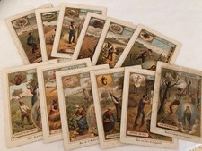 Série  de 12 chromos mois de l'année zodiaque religion