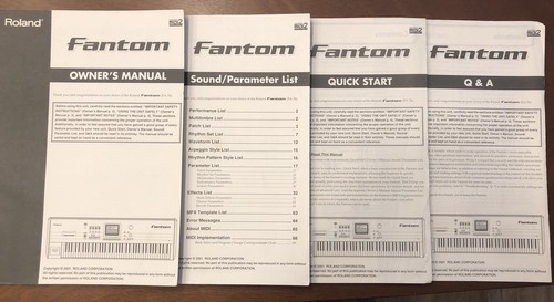 Roland fantom owners - fantom, manual