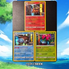 Lot Cartes Pokémon HOLO Dracaufeu, Florizarre & Tortank 010/078 Pokémon GO NEUF