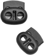 Arrêt cordon serre cordon 2 trous en plastique noir 6 pcs 4,5 mm autobloqueurs 