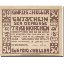 [#280336] Billet, Autriche, Traunkirchen, 50 Heller, voilier UNZ- Farine : FS 