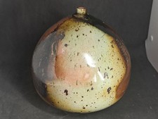Vase Boule en Grès Pyrité