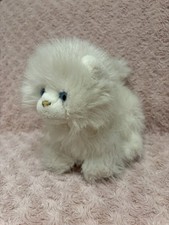 Peluche chat blanc aux yeux