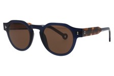 200€ Lunettes de soleil pantos bleu marron Hally & Son hs808 style Moscot Lesca