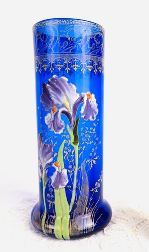 Vase verre émaillé 1900 - vase,