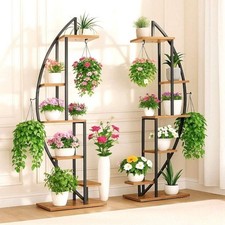 DanDiBo étagère à fleurs intérieur 160 cm de haut métal noir rond 99644 escal...