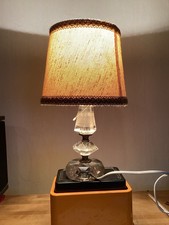 Lampe Pied En Verre Taillé Vintage Hauteur 33 Ou Pied De 22 Cm 