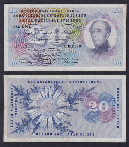 Billet suisse francs - francs, 1963