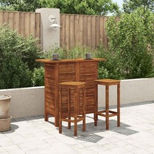 Table de Bar Bois d'Acacia Massif Haute Table Bistrot Mobilier Jardin vidaXL