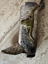 porte clé botte porte briquet taureau  western country poinçon  Alpaca Mexico