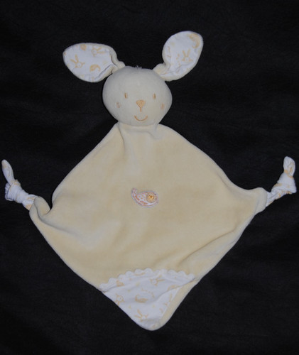 Doudou plat lapin jaune - plat,