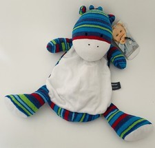 6187🌟Doudou plat Range Pyjama Vache Girafe ORCHESTRA PREMAMAN Blanc Bleu Raye