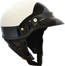 Casque de moto Marushin demi MP-110 USA style police blanc noir visage ouvert