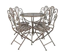 Set Table Et 4 Chaises Fer Forgé Rouille De Extérieur Jardin Mobilier Maison