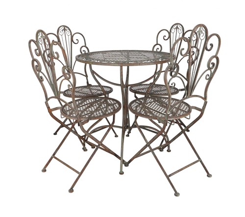 Set table chaises fer - set,