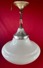 Suspension ancienne opaline blanche Art Déco 1920–1940