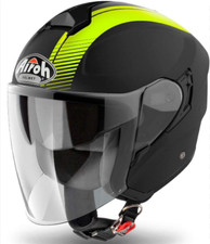 Casque Jet Hunter Simple Noir Jaune Airoh Taille M Dernier Morceau