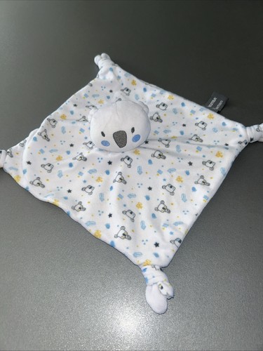 Doudou plat koala blanc bleu