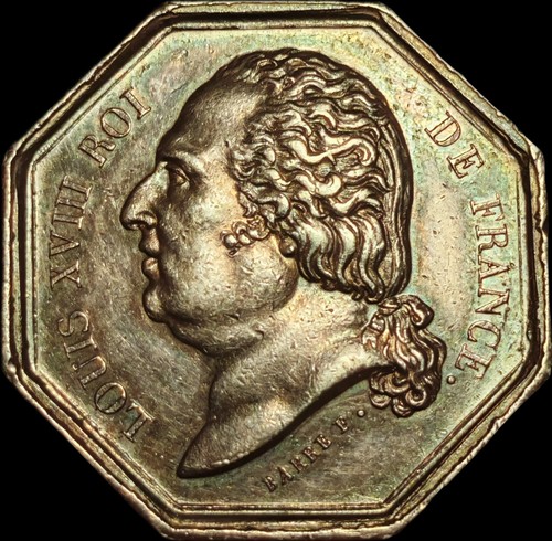 Jeton argent louis - louis, xviii