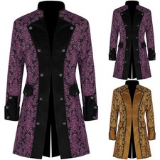 Élégant manteau médiéval steampunk rétro homme veste costume Renaissance