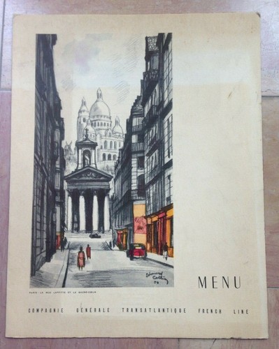 Menu cie transatlantique - menu,