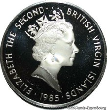 C8139 British Virgin Islands 20 Dollars Elizabeth II Gold bar 1985 Silver PROOF