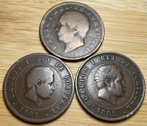 Lot pièces 20 reis - de, 3