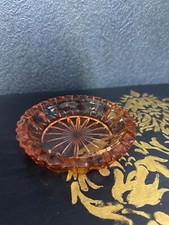 Ancien cendrier en verre rose art deco