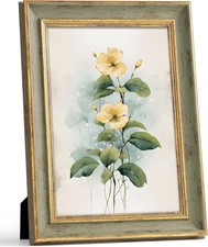 Cadre photo vintage A4 doré et vert, 21 x 29,7 cm, passe-partout mural, pour la