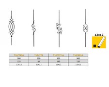 Baguette Barre de Clôture Torstab 900mm Fer Forgé Treillis Portails Coulissants